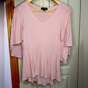 Le Château Pastel Pink Flowy Blouse Fitted with Beautiful Sleeves